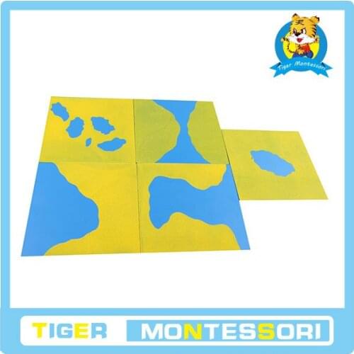 Professional montessori material wooden educational toy mathematics Land Form Cards