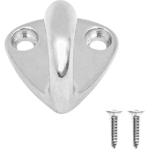 Easy Install Silver Heavy Duty Stainless Steel Hanger Coat / Hat Hook For Marine Home Decor Come With 2 Screws