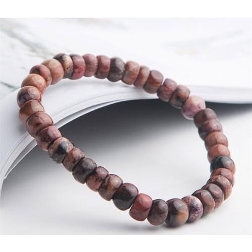 Drop Shipping Woman Lady Stretch Crystal Bracelets 7.5mm Abacus Gems Stone Bead Natural Sugilite Bracelet