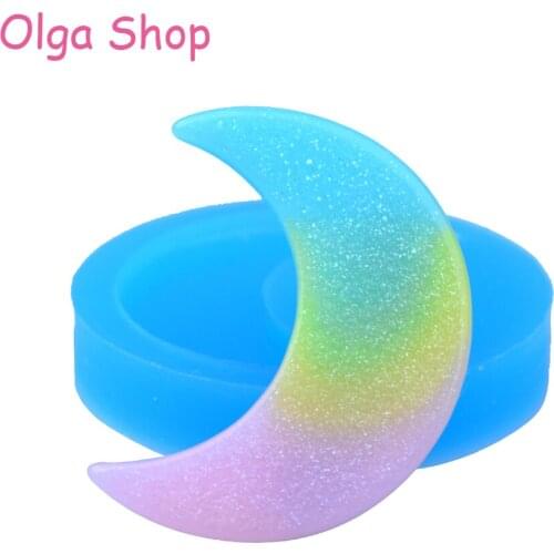 PYL596 43.5mm Big Moon Silicone Mold - Luna Mold Jewelry DIY Handmade, Fondant Craft, Cake Decorating, Resin, Candy, Food Safe