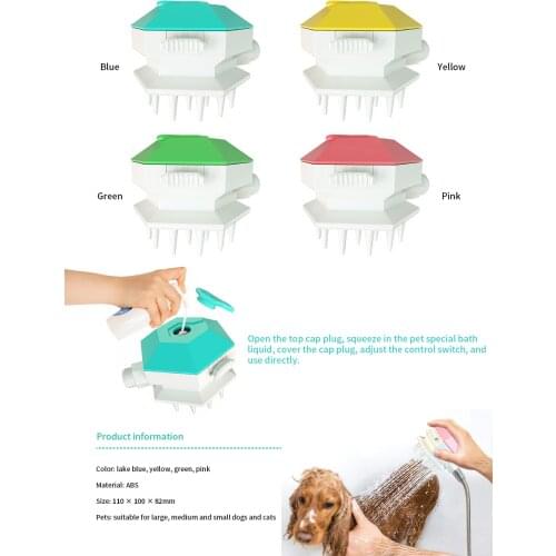 Pet Bath Sprayer Handheld Massage Shampoo Shower Nozzle Comb Pet Grooming Bathing Tools For Dogs Cats Brush Cleaning Supplies