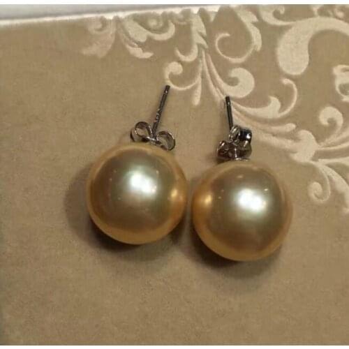 Free shipping luxury Noble jewelry Genuine QUALITY BAROQUE 12-13 MM EARRING 925SILVER