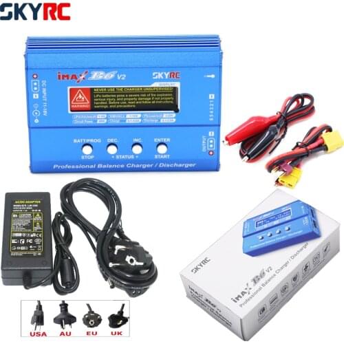 SKYRC IMAX B6 V2 Digital RC Lipo NiMh Battery Balance Charger With 12v 5A AC POWER Adapter(EU/US/UK/AU Plug) For 2S 3S 4S 5S 6S