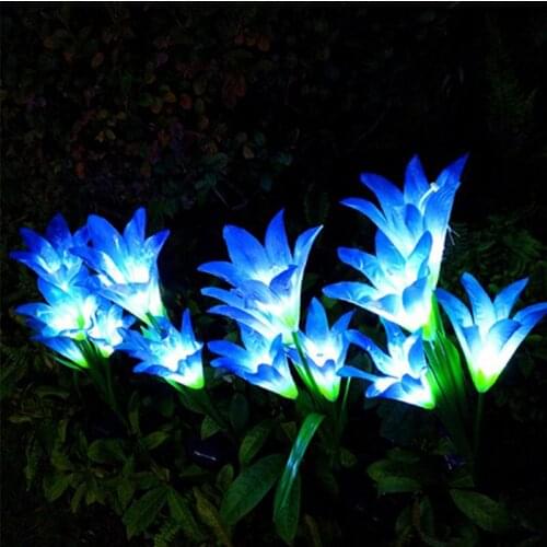 Solar lily flower For Garden Decoration LED Solar Lamp Colorful Lily Flowers Christmas Outdoor Lighting Waterproof Solar Light