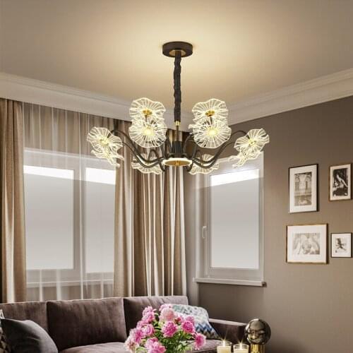Modern glass dandelion chandelier, glossy decoration for home lighting, luxury chandelier pendant, living room interior lamp