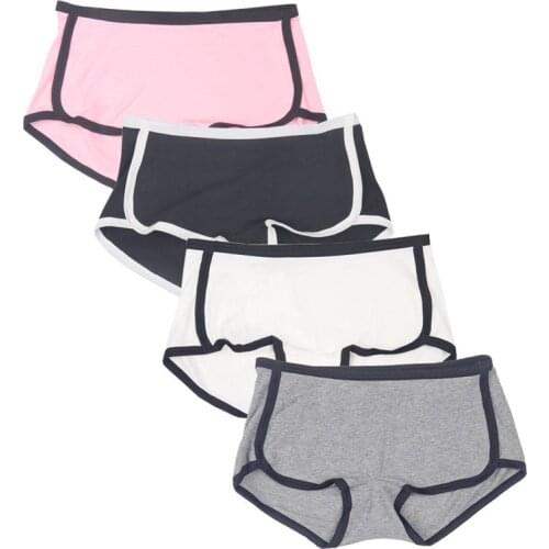 Simple Solid Color Womens Lingerie Sexy Cotton Sports Fitness Boxer Panties Breathable Buttocks Bag Hip Female Briefs Underwear