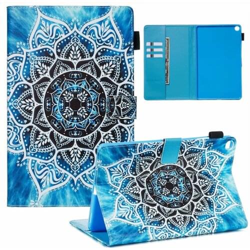 Smart Tablet Shell For Samsung Galaxy Tab A Case T510 T515 10.1" 2019 Skin Fashion Painted PU Leather Funda Stand Cover+pen