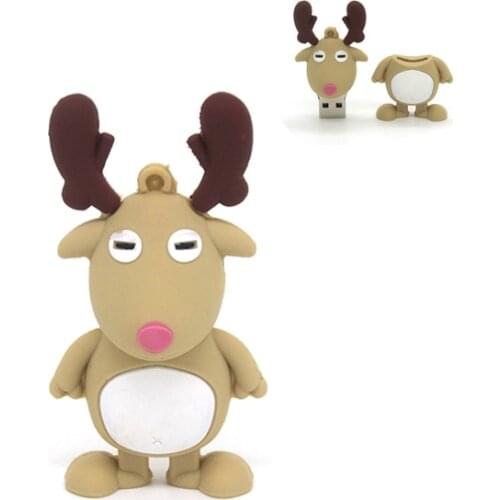 Cartoon deer elk USB Flash Drive Christmas Gift Pen Drive 64G PenDrive 8GB/16GB /32G/4G Memory Flash card high quality usb stick