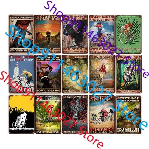 Cycling Vintage Cycles Wonder Tin Signs Shabby Chic Plate Wall Art Poster Home Bar Pub Room Wall Signs