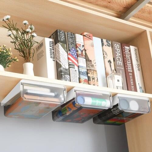 Under Desk Drawer Organizer Paste Type Table Storage Box Household Cosmetics Kitchen Office Supplies Finishing Dtationery Box