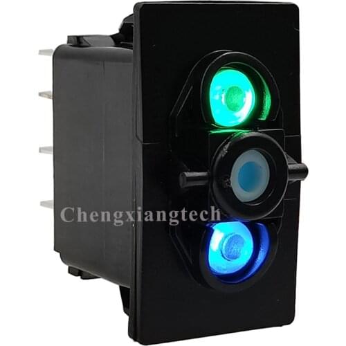 12V 20A /24V 10A Up Green & Down Blue Led On Off, (On) Off , On Off On Switch Base for Car Boat Truck SPST DPDT Rocker Switch