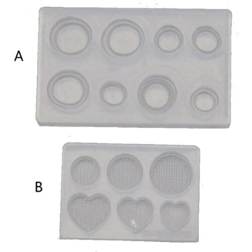 1 Pc Ear Pendant Crystal Epoxy Resin Mold Mini Earrings Necklace Round Love Heart Silicone Mould DIY Crafts Jewelry Casting