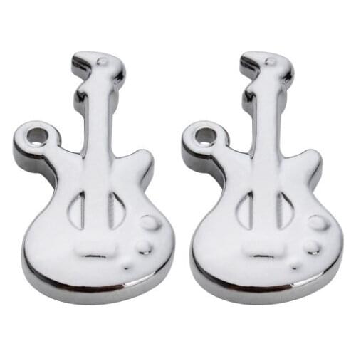 10pcs/lot 10*20mm guitar stainless steel Connector Metal Alloy Pendant For DIY bracelet Jewelry Making fg4d