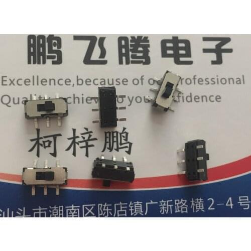 10PCS/lot MSS22D27-G2 Taiwan toggle switch 6-foot 2 gear SMD double-row sliding switch power DVD switch 2.54mm