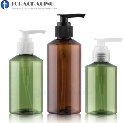 100/150/200ml Spiral Lotion Pump Bottle Empty Plastic Cosmetic Container Sample Essential Oil Refillable Amber Makeup Packaging