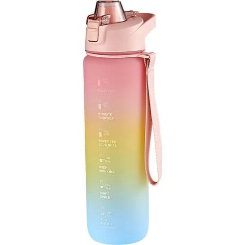 1000ml Fashion Healthy Material Water Bottle Color Change Design Large Capacity Sports Plastic Drinking Bottles Eco-Friendly