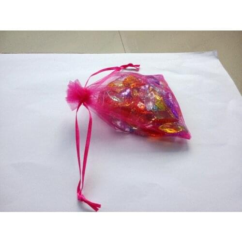 1000pcs 10*15 Rose red gift bags for jewelry/wedding/christmas/birthday Organza Bags with handles Packaging Yarn bag