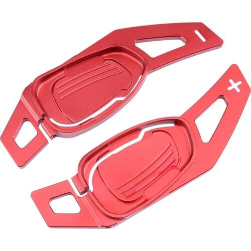 2pcs Car Steering Wheel Shift Paddle Shifter Extension Aluminum Alloy Red Fit for Audi A5 S3 S5 SQ5 RS3 RS6 RS7