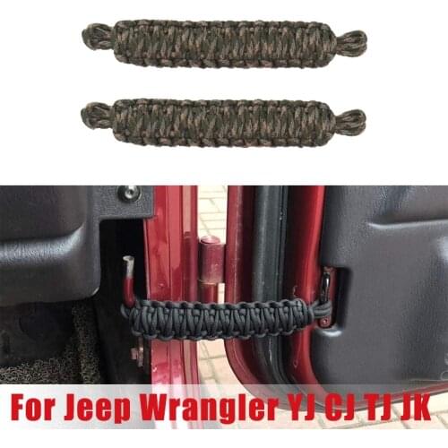 2Pcs Adjustable Car Door Limiting Strap Bandage Rope Belt for Jeep Wrangler YJ CJ TJ JK Duarable Nylon Rope for Door Limit