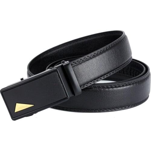 2019 New Mens Business Belt Casual Belt PU Leather Automatic Buckle Iron Buckle Black Waist Bandwidth 3.5cm Cinturon De Hombre