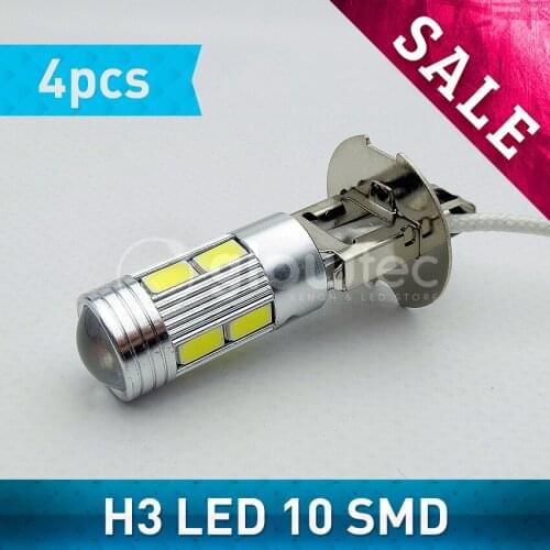 Promotion sale 4pcs H3 10SMD Bright Car Auto Fog Light Bulb Lamp DC12V GLOWTEC