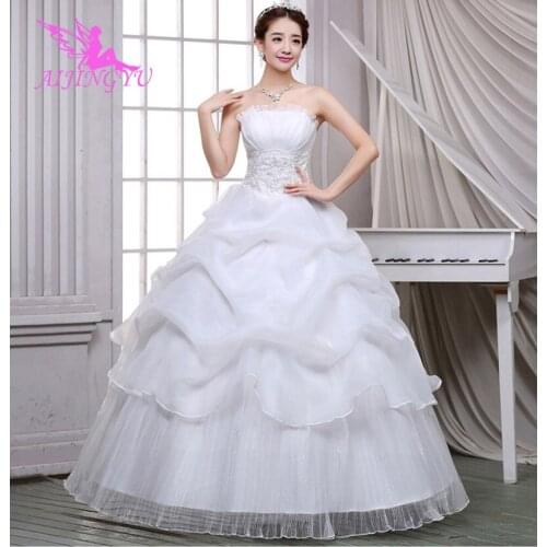 AIJINGYU 2021 marriage Customized new hot selling cheap ball gown lace up back formal bride dresses wedding dress FU135