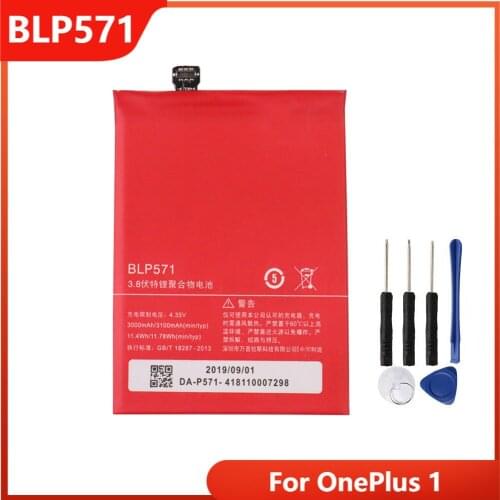 Original Phone Battery BLP571 For OnePlus 1 One Plus 1 1+1 Replacement Rechargable Batteries 3100mAh With Free Tools