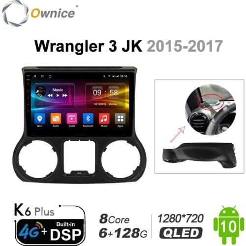 Ownice 2din Car Radio Android 10.0 Multimedia Video Player for Jeep Wrangler 3 JK 2010 2012 2015 2016 2017 Carplay Navigation