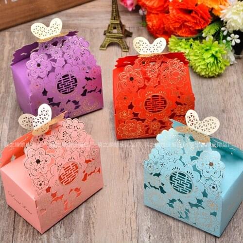 Wedding Paper Candy Box Sweets Gift Bags Favor Boxes With Ribbon Sweet Package Box Wedding Party Decoration Gifts For Guests