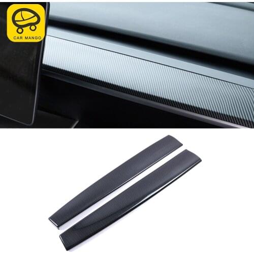 CarManGo For Tesla Model 3 2017-2020 Car Accessories Dashboard Panel Cover Sticker Frame ABS Carbon Interior Moulding Decoration