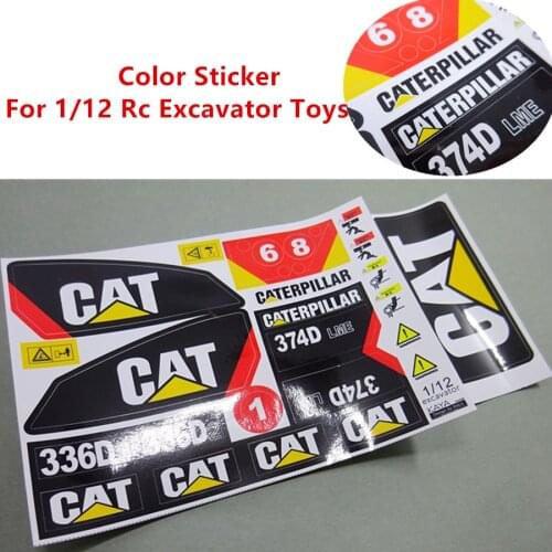 Color Waterproof Stickers Fit For 1/12 RC Hydraulic Excavator Toys Model CAT 336D2