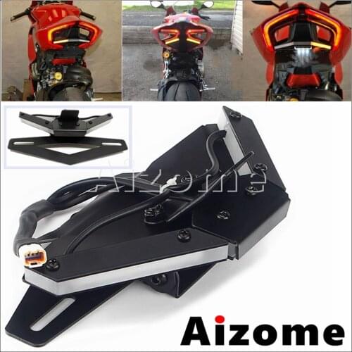 Motorcycle License Plate Holder Tail LED Fender Eliminator Kit For Ducati Panigale V4 R 2019 Panigale V4 Panigale V4 S 2018 2019