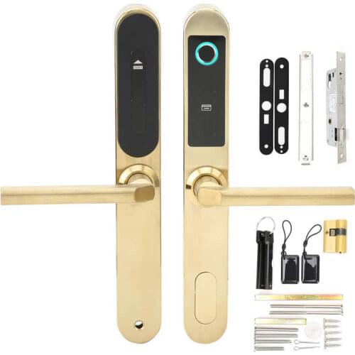 Smart Door Lock Fingerprint Password Door Password Keypad Rose Gold for Apartment for Office for Home