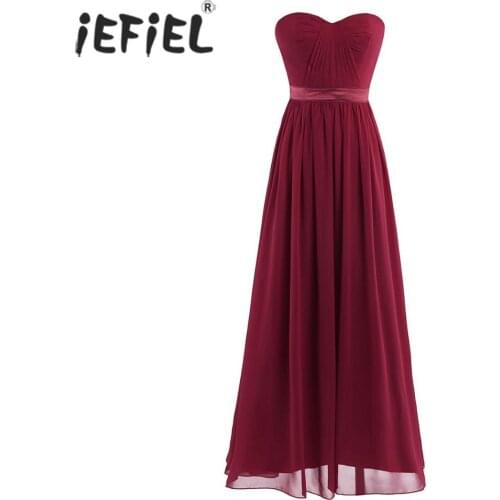 IEFiEL Elegant Dress for Women Ladies Chiffon Pleated High-Waisted Prom Birthday Gown Long Dress Vestidos Cocktail Parties Dress