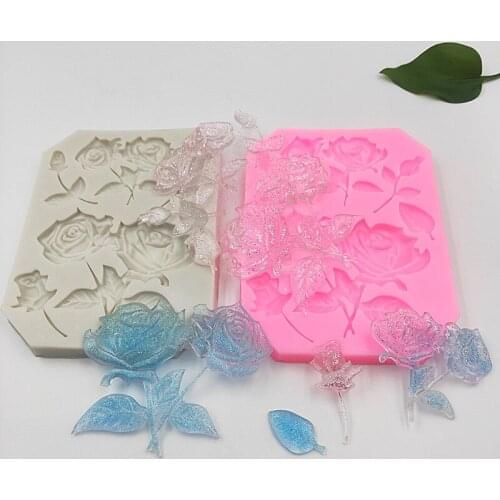 Rose Flower Shape Cake Silicone Mold Fondant Embossing Mould DIY Clay Gumpaste Chocolate Tools