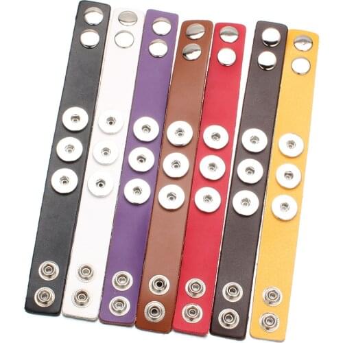 Hot Sale Snap Leather Bracelet Retro Handmade Braided Genuine Leather Snap Button Bracelet Bangles fit 18MM Snap Jewelry