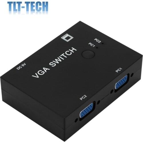 Vga 2 in 1 out switcher vga 2 port switch box for consoles set-top boxes notebooks projectors computers 2 hosts share 1 display