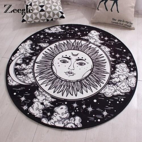 Zeegle Apollo Round Carpet For Living Room Children Bedroom Rugs Anti-Slip Wear-Resisting Baby Crawling Mats Chair Floor Mats