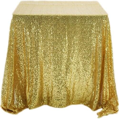 Square Gold Sequin Tablecloth Glitter Tablecloth Embroidered Sequin Table Cloth Christmas Wedding Festival Party Appealing