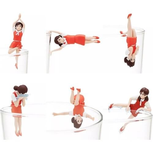 Small pvc figure cup toy red yuanzzii 6pcs/set rare