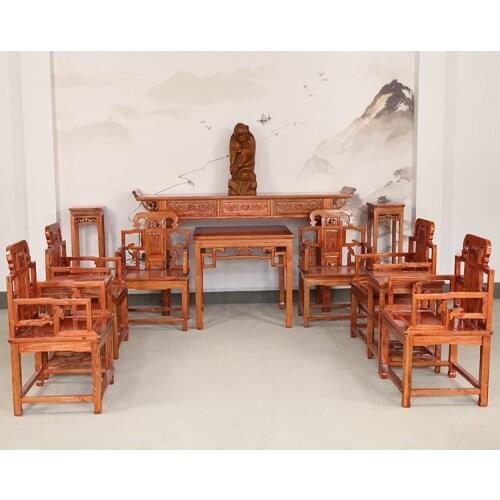 Solid Wood Chinese Style Living Room Set Table South Old Elm Wood