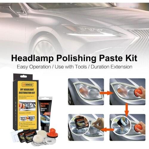 Car Headlight Restoration Kit Headlamp Polish Brightener DIY For Auto Head Lamp Lenses Deep Cleaning Restoration Tool