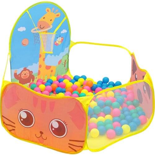 1.2m Play Tent Cartoon Ball Pit Pool Portable Foldable Children Outdoor Indoor Sports Educational Toy With Basket For Kids