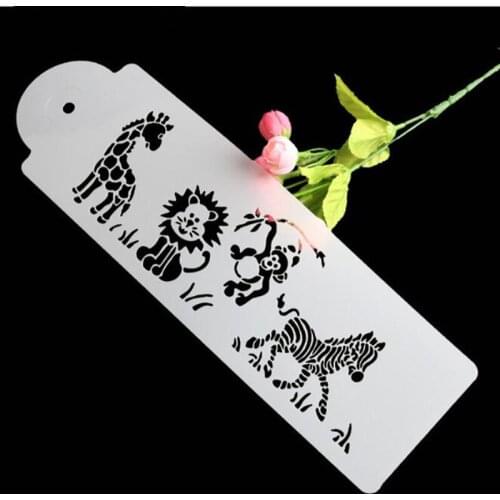 Plastic Cake Stencils Animal Spray Pattern Cake DIY Decorating Stencil Fondant Mold Pattern Printing Pastry Mold Baking Tool