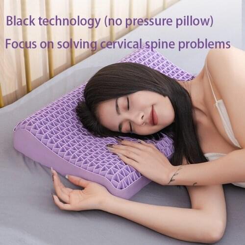 Neck Bed Pillow Cool TPE High Elasticity Orthopedics Shoulder Pain Protection Cervical Spine Belt Protective Cover Sleep Travel