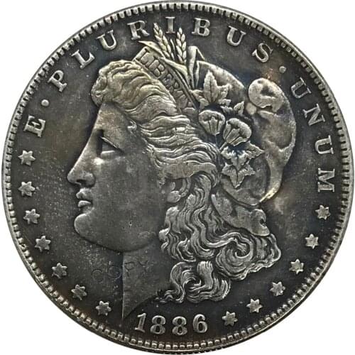 S 1886 United States Morgan 1 One Dollar Cupronickel Plated Silver Collectibles Copy Coin