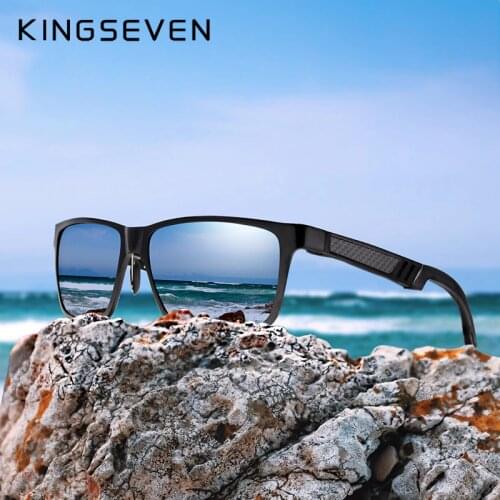 KINGSEVEN Brand Mens Glasses Square Polarized Sunglasses UV400 Lens Eyewear Accessories Male Sun Glasses For Men/Women