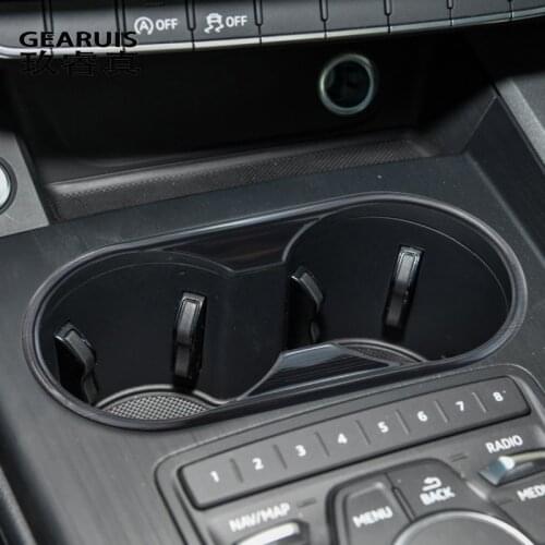 Car Styling Front Seat Water Cup Holder Frame Panel Cover Stickers And decals Trim For Audi A4 B9 A5 auto Interior Accessories
