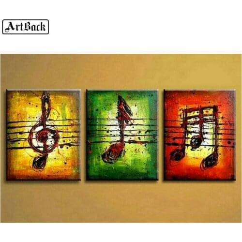 Triptych music icon 5d diamond painting full square landscape diamond embroidery full round artwork 25 style home decoration