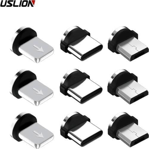 USLION 360 Rotation Magnetic Tips 5 Pcs For Mobile Phone Replacement Parts Easy Operate Durable Converter Charging Cable Adapter